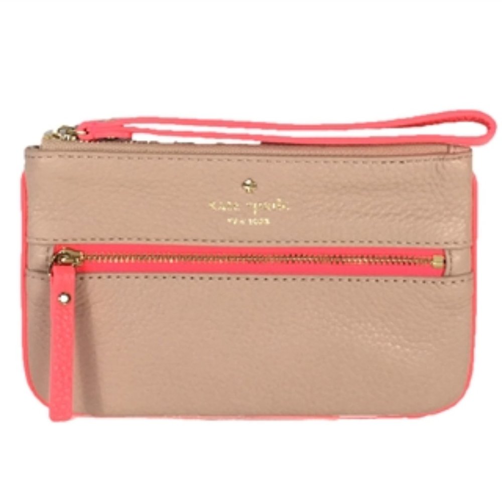 NWT Kate Spade Cobble Hill Two-Tone  Bee Wristlet Beige